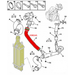 PRZEWÓD TURBO INTERCOOLERA PEUGEOT 307  407  607  0382AS 0382NH 0382QE